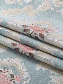 HXARTMIS 1PC Vintage Floral Lace Trim Square Tablecloth, Light Blue Jacquard Pattern Washable Fabric Dining Table Cover, Suitable For Restaurant Kitchen Home Decor - Baby Blue - View 9