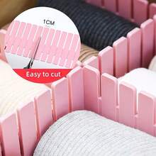 Adjustable Drawer Organizer Dividers, Pink Cuttable Drawer Separators, Customizable Plastic Divider Strips, Adjustable Drawer Storage System, Suitable For Bedroom, Living Room, Kitchen, Study, Bathroom, Vanity And More - Pink - View 3