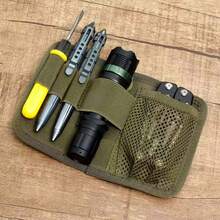 1 Pc Multi-Compartment Modular Mountable Army Green Nylon Mesh Hook And Loop Storage Outdoor Portable Tactical Tool Patch Panel - Multicolor - View 11