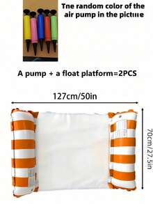 1件/2件 成人PVC充氣浮床，適用於泳池、海灘，便攜舒適耐用，輕巧易攜帶，快速充氣，適合成人使用，夏季主題派對海灘必備 - 多色 - 查看 7