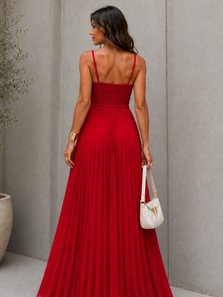 Women Long Dresses - Red - View 1