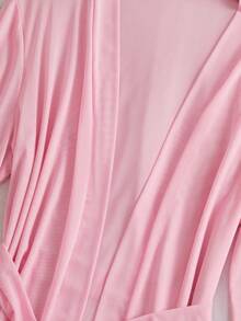 Women's Deep V-Neck Shoulder Strap 3D Floral Sleeveless Nightgown, Comfortable Skin-Friendly, Sweet Romantic, Suitable For Home Use - Pink - View 5