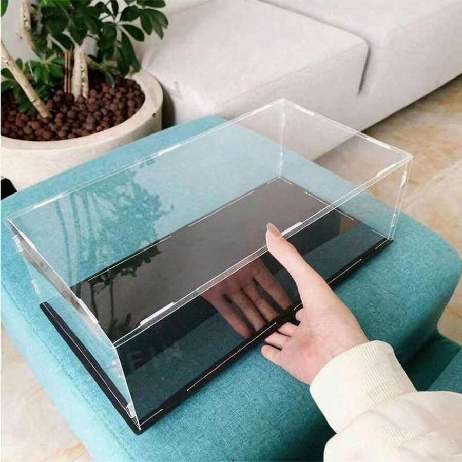 Detachable Acrylic Display Box, Plastic Collectible Display Box, Model Protection Storage Box, Suitable For Display And Collection, Elegant Storage Box, Suitable For Home And Retail - Black - View 1