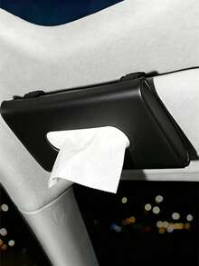 High Quality PU Leather Car Tissue Box - Stylish Sun Visor Design, Making Your Car More Tidy And Beautiful - Black - View 1