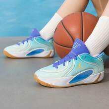 Nike 新款實戰訓練緩震場上比賽青少年運動大童籃球鞋 - 薄荷綠/藍色 - 查看 3