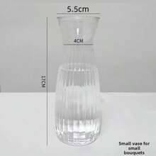 1/2/5/8/10 Peças Vasos Transparentes Listrados de Plástico, Artesanato de Arranjo Floral, Adequado para Várias Decorações de Buquê, Decoração de Feriados e Casa, Ideal para Decoração de Mesa, Casamento, Casa, Jantar de Natal - transparente - Visão 5