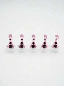 Solid Color Simple Nail Art Chess Pieces Practice Nail Holders Daily Casual Tools - Pink - View 2