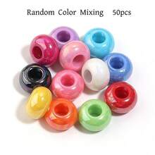 50Pcs Acrylic Colorful Abacus Beads Large Hole Wheel Beads Suitable For DIY Bracelets Keychains Necklaces Stationery Pens Holiday Decoration Abacus Beads Tassel Dreamcatcher Making Hanging Rope Beads - Multicolor - View 12