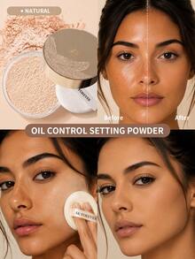 FV 10g Soft Focus Setting Powder Matte Oil Control Long Lasting Talc-Free Loose Face Powder Smooth Texture Face Powder For Oily Dry Skin Brand Beauty Makeup Face Paint For Women & Girls Perfect For Ideal For Y2K Fancy Fashion ,Birthday & Parties - Natural - View 2
