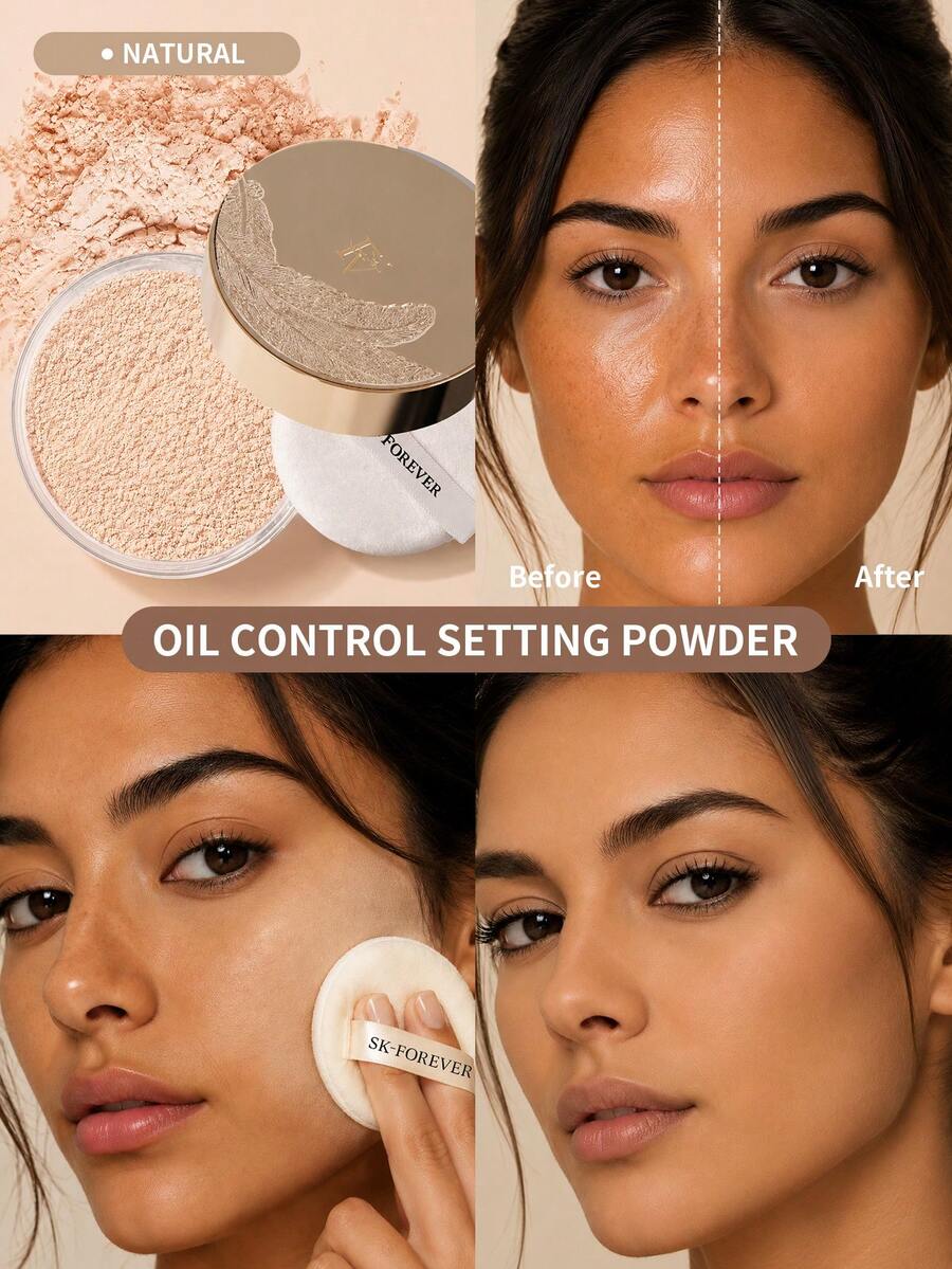 FV 10g Soft Focus Setting Powder Matte Oil Control Long Lasting Talc-Free Loose Face Powder Smooth Texture Face Powder For Oily Dry Skin Brand Beauty Makeup Face Paint For Women & Girls Perfect For Ideal For Y2K Fancy Fashion ,Birthday & Parties