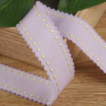 Cinta de doble cara con borde ondulado festoneado y puntos acanalados para accesorios para el cabello DIY, embalaje de flores, ropa, sombreros y lazos - Multicolor - Ver 23