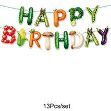 Vegetable Themed Party Backdrop Decorations Set, Paper Happy Birthday Banner & PVC Hanging Swirls, Farm Veggie Mini Wall Background Decor For Kids First Birthday Garden Party - View 7