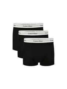 Calvin Klein [حزمة] سروال داخلي قطني حديث بقصة مريحة 3 قطع + سروال داخلي رجالي قطني حديث 3 عبوات - أبيض وأسود - مشاهدة 2