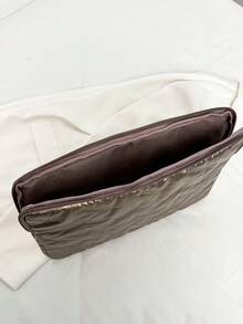 Bolsa de almacenamiento para portátil y tableta de unicolor con diseño floral minimalista de lujo, funda para computadora, múltiples tamaños - Dorado - Ver 4