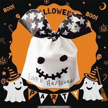 50/10 piezas Bolsa de dulces de Halloween, bolsas de regalo con cordón para fiesta de dulces, bolsa de golosinas de Halloween, galletas, chocolate, aperitivos para truco o , dulces de fiesta, baratijas y recuerdos de fiesta, bolsas de dulces, decoración de otoño, decoración de Halloween - Bolsas de embalaje - Ver 13