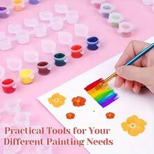 240pcs Mini Paint Containers With Lids, Paint Pots And 6 Connected Empty Boxes, 3ml/0.1oz, For Painting Accessories, Painting Storage, Graffiti, Art Crafts, Students And Handmade Materials - One Size - View 5