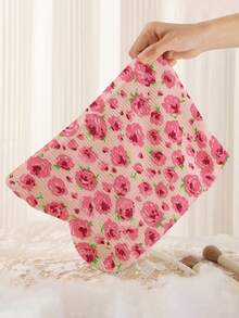 Portable Cosmetic Storage Bag With Floral Pattern Double-Sided Print Travel Zipper Makeup Bag Multi-Function Toiletries Organizer - Multicolor - View 5