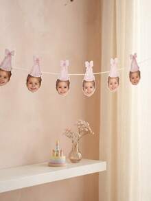 Custom Baby Birthday Banner,Party Hat Garland,1st Birthday Banner,Baby Shower,Gender Reveal,Nursery Decor, Back To School - Multicolor - View 6