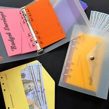 1pc Transparent Frosted A6 Envelope Binder, Envelope Storage Book, Money Saving Plan Book, Cash Envelope Storage Folder, Budget Planning, Weekly & Monthly Financial Tracking, Savings Budget Binder With Cash Envelopes - Shape - View 3