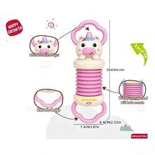 Fun Cartoon Accordion Toy, Candy Green/Candy Pink, ABS Material, Suitable For Children To Improve Hand-Eye Coordination And Grasping Ability, Perfect Birthday Gift, Holiday Gift. (No Electricity Required) - Multicolor - View 7