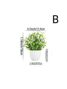 4pcs Set Artificial Plants In Pots, Small Artificial Plants For Indoor Home Decor, Suitable For Windowsill, Bathroom, Wall, Office Desk, Kitchen, Farmhouse Style Decoration, Valentine's Day Party Decor - Green - View 5
