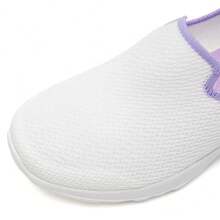 Skechers Women's Openwork Breathable Mesh Cloud Foam Sole Slip-On Cushioned Walking Shoes, Lightweight Sports Shoes - White - View 8