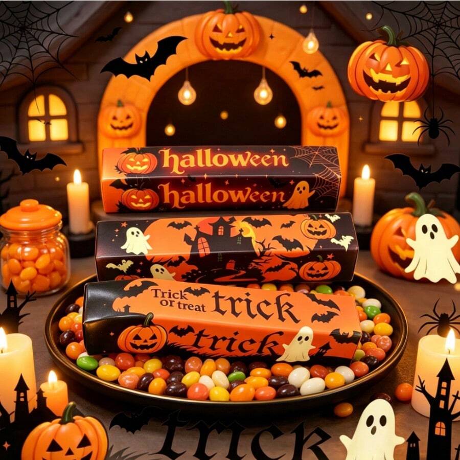 1pc Cute Spooky Halloween Butter Cookie Stick, Individually Wrapped Creamy Butter Snack, Perfect For Halloween Trick Or Treat - Multicolor - View 1