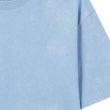 Double-Sided Washed With Flame,Christian,Religious Faith Printing, High-Quality Wax Printed Cotton Retro Fashion,Suitable For Summer T-Shirt,For Gift - 天藍色 - 查看 4