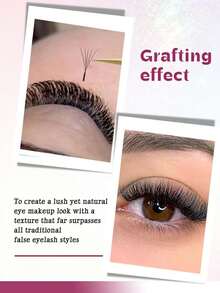 FOXYMEI 12 Rows Narrow Angle 5D W-Shape Eyelash Extensions C/D Curl Auto-Fan Voluminous Style 8-15mm Imported Material Handmade False Eyelashes 0.07mm Dense Rich Makeup Look High Quality Wholesale - Multicolor - View 6