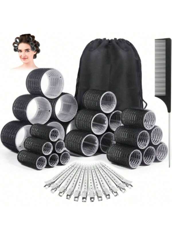 Hair Rollers Hair Curlers, Rollers, Curlers For Long Hair Thick, Jumbo Large Medium Small Rollers Set,Hair Rollers,Heatless Curls,Hair Curler,Hair Products And Accessories For Barber Salon Beauty Travel Essentials