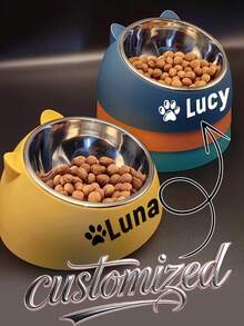 Customizable New Popular Pet Bowls, A Two-In-One Dish For Dogs And Cats, Pet Feeding Supplies - Multicolor - View 1