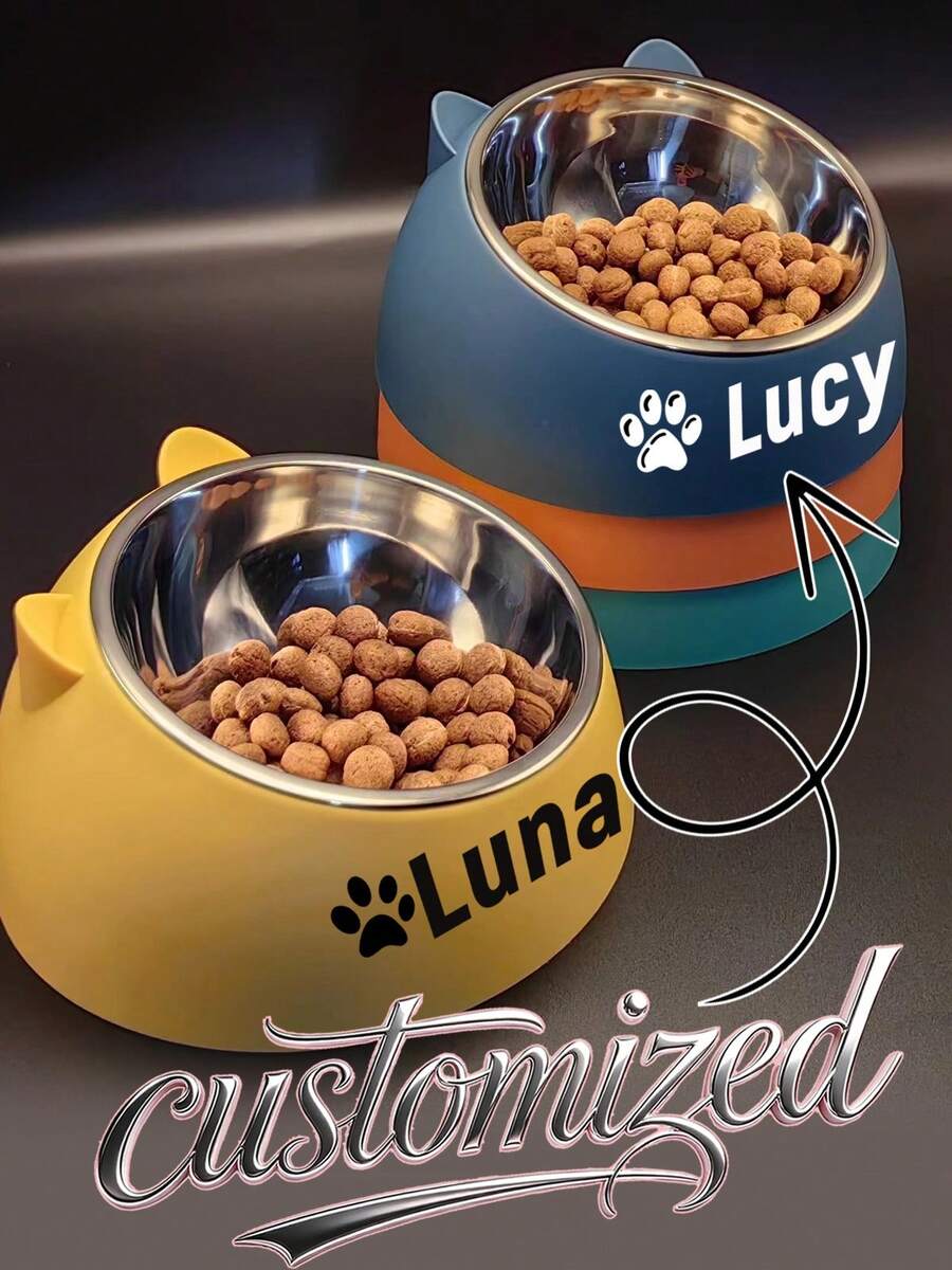 Customizable New Popular Pet Bowls, A Two-In-One Dish For Dogs And Cats, Pet Feeding Supplies - Multicolor - View 1