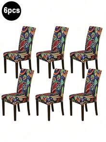 1pc/4pcs/6pcs/10pcs Elastic Soft Parsons Dining Chair Covers, Removable And Washable Universal Fit For Kitchen And Dining Room Chairs, Spring/Summer Green Leaf Print, Furniture Protection And Home Decor, Create Festive Atmosphere For Dining Room, Living Room And Kitchen Chairs - Multicolor - View 52