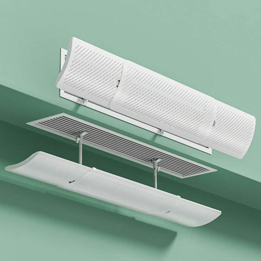 1pc Adjustable Central Air Conditioning Vent Deflector, Universal Ceiling/Side Vent (49-86cm), Effectively Controls Airflow Direction And Improves Air Quality