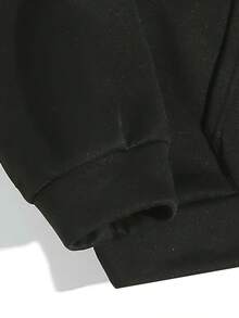 Damen-Hoodie mit dunklem Textdruck "Satan's Favorite" - Schwarzes Gothic-Style Langarm-Sweatshirt, Alltagsoutfit, maschinenwaschbare Herbst-/Winterjacke, bequem, Winter, Hoodie - Schwarz - Übersicht 5