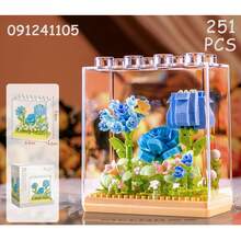 Cubierta de Bloque de Construcción Transparente para Flores Eternas, Decoración del Hogar, Juguete de Rompecabezas de Escritorio, Regalo - Multicolor - Ver 11