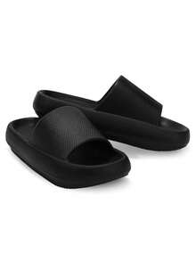 GETAC Sandalias de Mujer Sandalias Hombre, PLATAFORMA 4cm Chanclas mujer Unisex Suela Gruesa Impermeable Cómodas - Negro - Ver 11