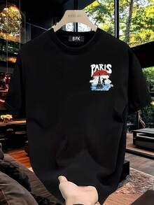 Men T-Shirts - 黑色 - 查看 2