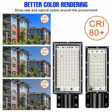 Striscia LED per illuminazione stradale con tubo di installazione, luce da parete esterna 220V per cortile, strada, portico, parcheggio, corridoio, giardino posteriore, giardino, fienile, patio, luce allagante luminosa, recinzione, sentiero, casa, garage, magazzino, luce a palo cablata, 50/96 LED - Lampione stradale a LED - Visualizzare 3