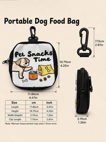 New Cartoon Print Creative Large Capacity Dog Treat Storage Bag Keychain, Portable Outdoor Pet Treat Bag, Suitable For Training And Dog Walking - Multicolor - View 7