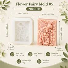 3D Flower Fairy Silicone Soap Mold Handmade Fairy Girl Soap Making Mold Rectangle Oval Mold For Cold Process Soap Resin Clay Wax DIY Craft - Flower Fairy - View 11