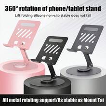 360° Rotating Adjustable Tablet Stand, Metal Foldable Stand, Suitable For Desk, Compatible With IPad Pro 9.7, 10.5, 10.9, 11, Mini 4/3/2, Tab, Kindle, E-Reader (Pink). Suitable For IPhone, Android Phones. Birthday Gift, Phone Stand For Family And Friends - Pink - View 8