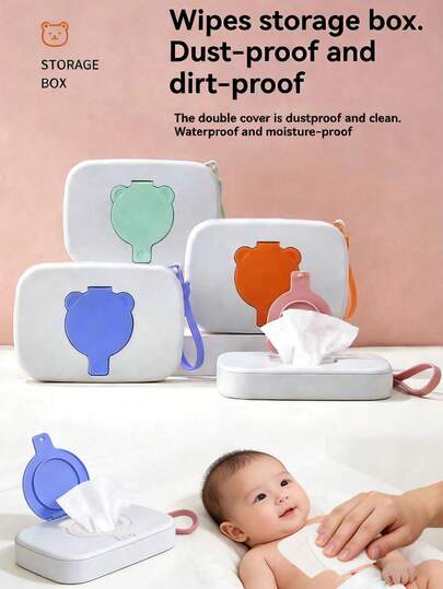 1 buah Kotak Penyimpanan Tisu Basah Portabel Bentuk Beruang, Dispenser Tisu Basah Bayi untuk Aktivitas Luar Ruangan, Dispenser Tisu Basah, Kotak Penyimpanan Tisu untuk Bayi dan Dewasa. Praktis untuk menyimpan tisu basah, wadah tisu bayi yang dapat diisi ulang, menjaga tisu tetap bersih. Kotak penyimpanan tisu basah anti selip yang mudah ditarik.