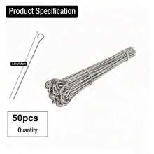 50pcs Stainless Steel Skewers, For Barbecue, Cocktail Stirrers, Reusable Martini Drink Stirrers - Silver - View 14