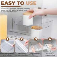 2pcs/Set Drawer Storage Basket Slide Rail, Adhesive Drawer Guide Rail, Pull-Out Basket Track Plastic Accessories, Multi-Purpose Kitchen Bedroom Dorm Storage Box Rail Strip, Suitable For Kitchen, Bedroom, Drawer Storage Accessories - B - View 6