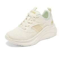 Skechers Women's Lightweight, High-Elasticity Foam, Thick-Soled Casual Running Shoes With Hollowed-Out Flyknit Mesh Upper And Shock Absorption. - Off White - View 8