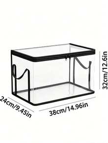Heavy-Duty Transparent Storage Box With Flip Lid, Large Rectangular Stackable Space-Saving Organizer Bin, Durable Plastic Storage Container For Clothes Books Home Office Travel Household Organization Backpack Storage Bag - Multicolor - View 6
