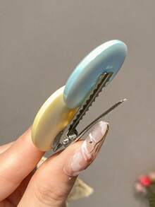 4/2/1pc Candy Color Snap BB Hair Clips, Non-Slip Glossy Hair Clips, Cute Y2K Style Women's Hair Accessories, Suitable For Daily, Campus And Summer Outfits - Multicolor - View 2