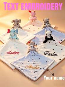 1pc Customized Embroidered Name Animal Fabric Ornament, 5 Cute Animal Designs To Choose From, Soft Skin-Friendly Fabric, Can Embroider Exclusive Name And Year, Create A Unique Handmade Gift. Suitable For New Moms, Expectant Mothers, Baptism, Birthday, Christmas, Halloween Commemorative Gifts, Dorm Bed Decor, Holiday Desktop Ornament, Gift For Best Friends, Partners, Family, Children, Classmates, Heartwarming Niche Customized Souvenir - Multicolor - View 1