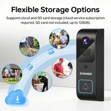 ZHXINSD Wireless Video Doorbell Camera With 4MP HD Display, Dual Band 2.4GHz & 5GHz WiFi Security Camera, 4500mAh Rechargeable Battery, Cloud Storage, Easy Installation, Front Door Security Monitoring, Suitable For Home, Apartment And Office - View 7